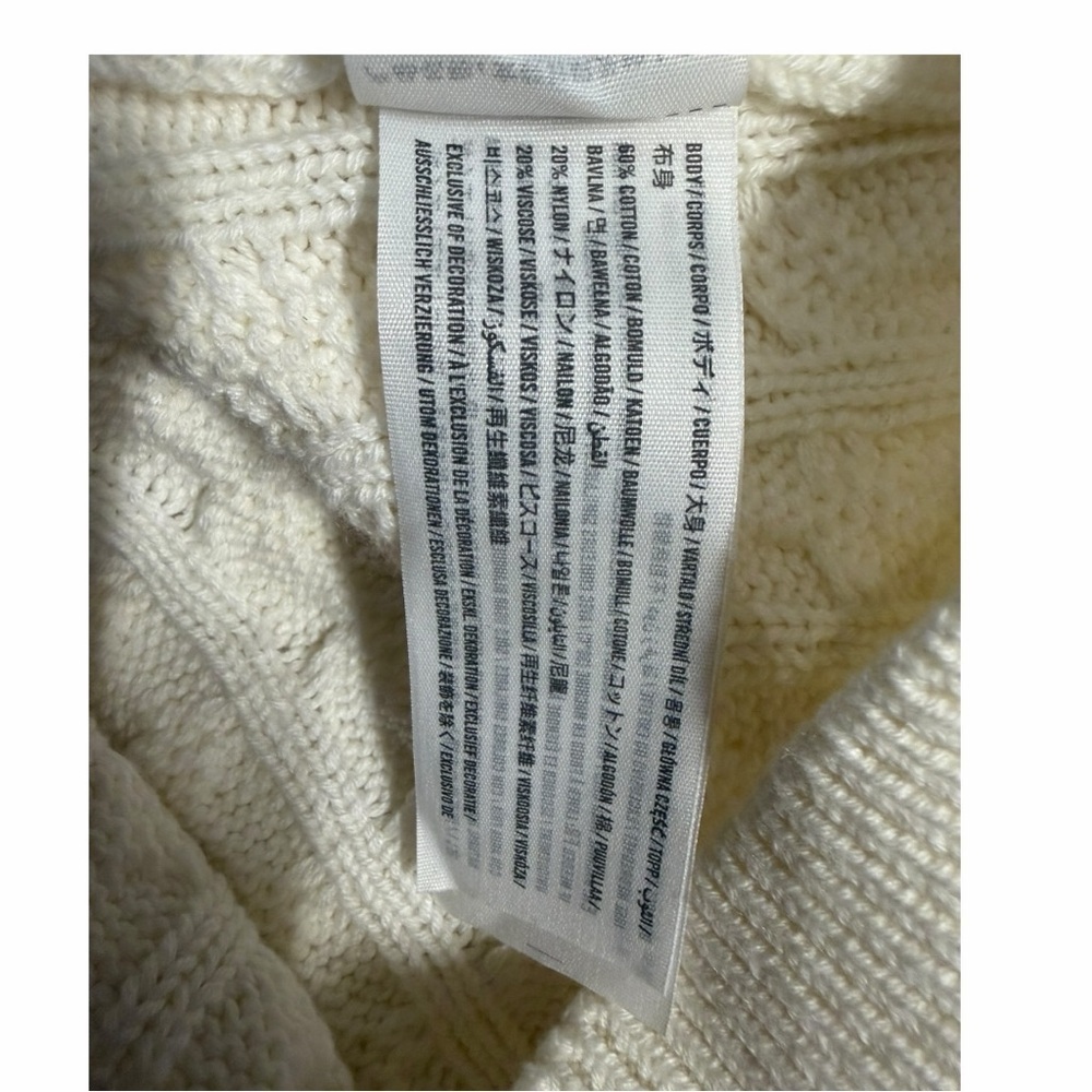 Abercrombie & Fitch Women's Cable Knit Sweater Vest | Cream Preppy Cottagecore - Picture 7 of 8